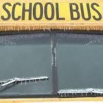 bus ice weather school