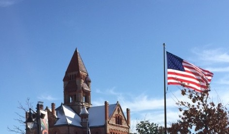 snow flag courthouse