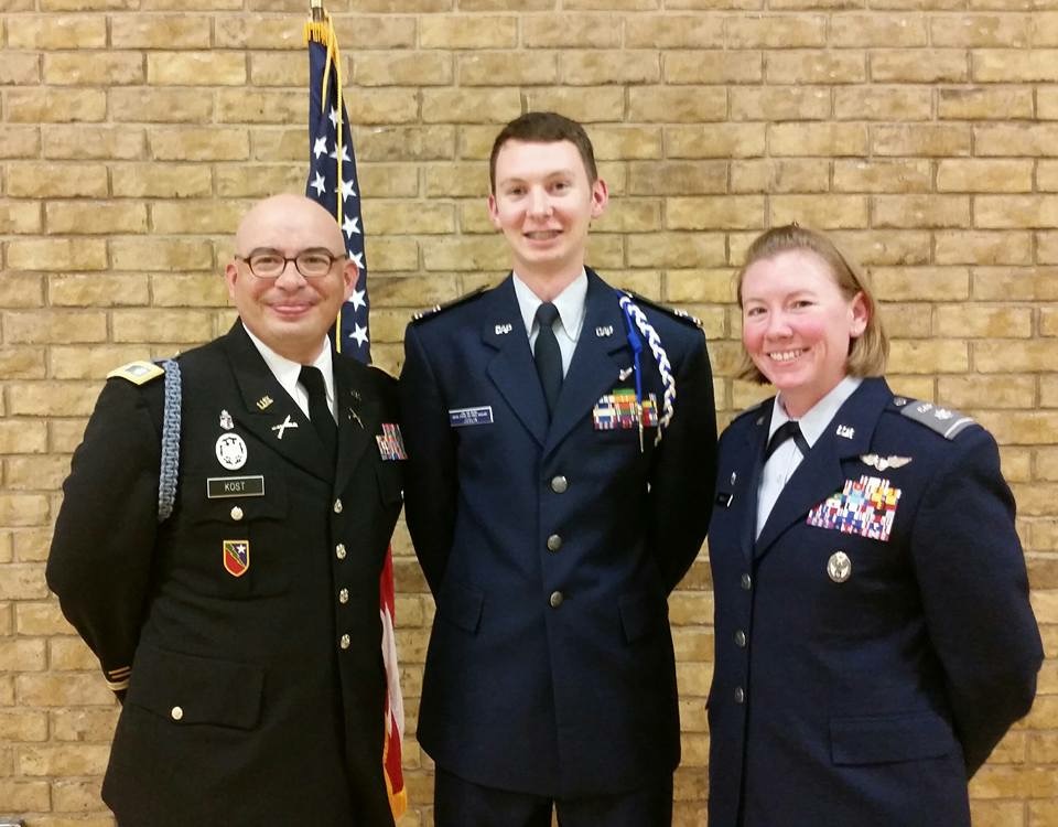 Morgan with LTC Phil Kost, U.S. Army and LTC Jane Smalley, CAP