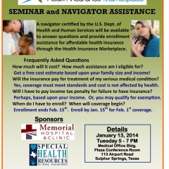 Health Insurance Marketplace Seminar & Navigator Assistance