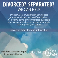 Divorce Care Starts Feb 1st.