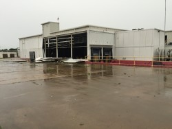 Old Borden Plant damaged by strong thunderstorm. Photo by Chad Young.