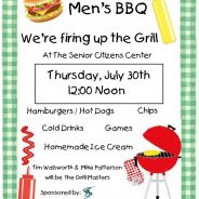 Men’s BBQ at the Senior Citizens Center on Thursday, July 30th