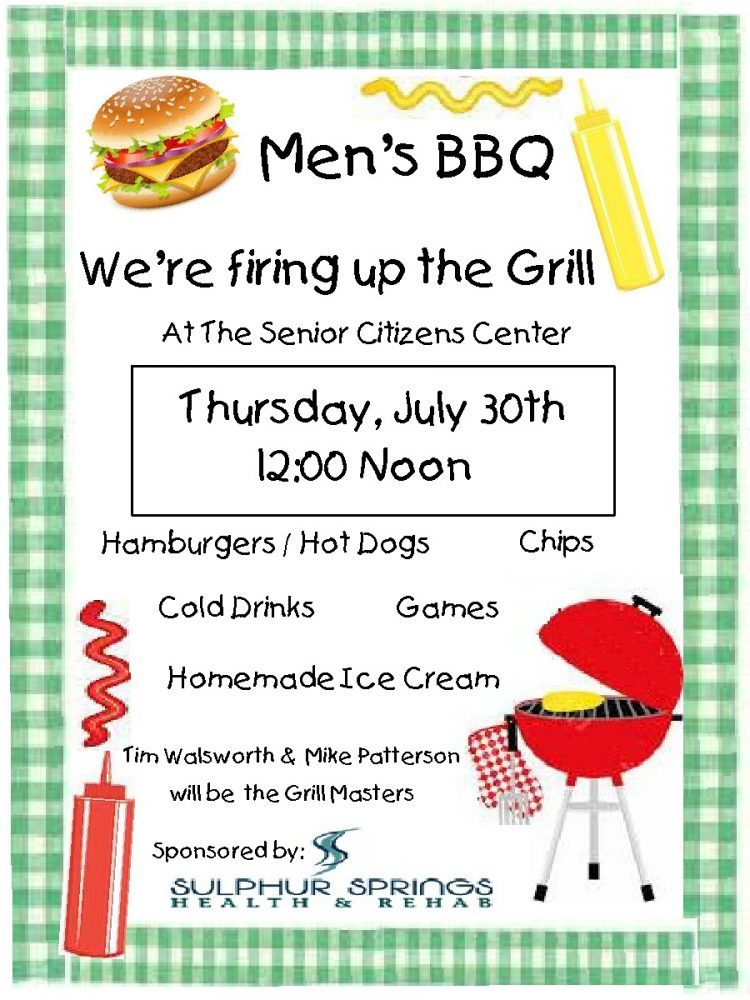 Mens BBQ at the Senior Citizens Center