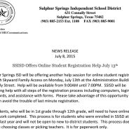 SSISD Online Registration Help July 13th, 2015