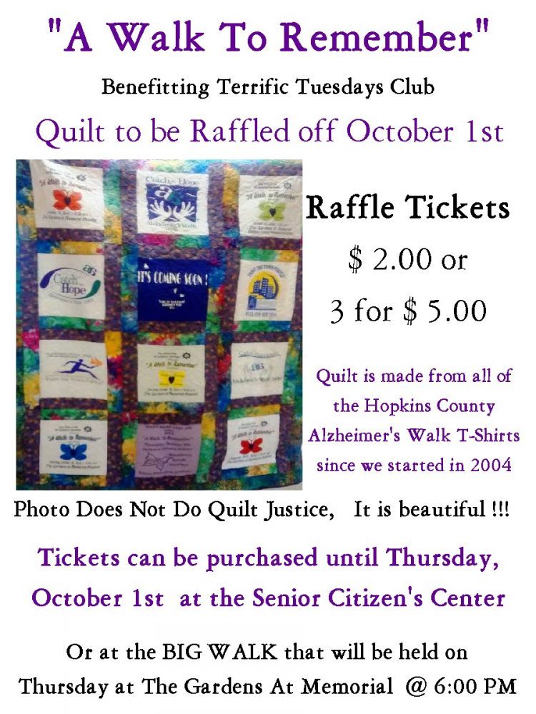 A Walk To Remember Quilt Raffle