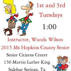 Line Dancing Starts back on Tuesday, September 1st at 1:00