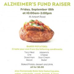 Alzheimer’s Fund Raiser….. ummmm baked potatoes…..