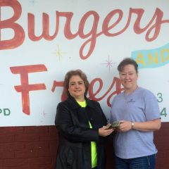 Burgers and Fries Wait Staff Donate to Senior Citizens Center