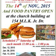 Community Outreach Lunch Sat. Nov. 14, 2015 – 11am to 1p.m. at MLK Church of Christ