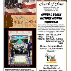 Black History Month Celebration at Church of Christ on M.L.K. Jr. Drive