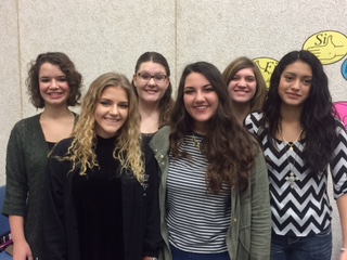 Back L to R:Sarah Bennett, Sydnee Hawkins, Brittany Henderson Front L to R: Savanna McAfee, Alyssa Leuzinger, Karolina Espinoza