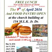 Free Lunch Saturday at Church of Christ on MLK