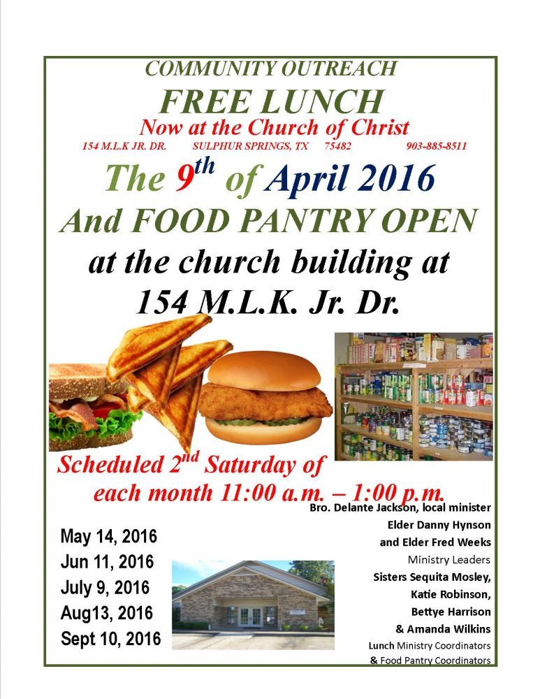 Community Lunch April  2016