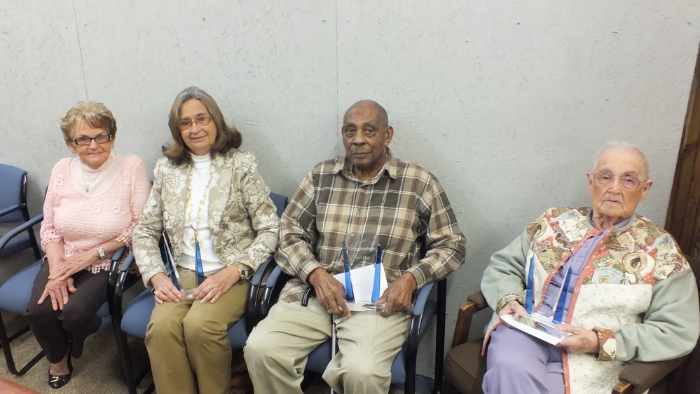 Left to right, Lucy Vaden, previous Executive Director, Valinda Hathcox, Fred Dial, and Imogene Jacobs. Not present, Joe Pogue.