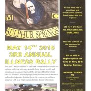 Midnight Riders MC Sulphur Springs 3rd Annual Illness Rally being held May 14th 2016