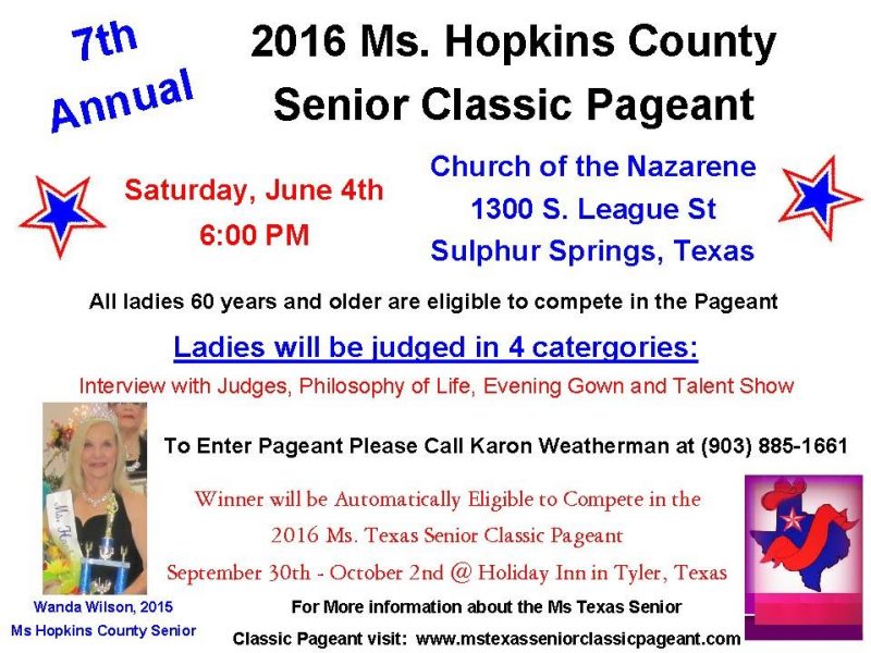 2016 Ms Hopkins County Senior Classic Pageant