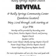 Revival Planned for Reilly Springs Baptist Church