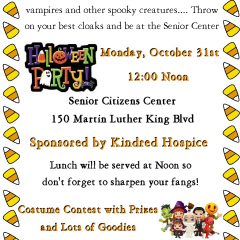Halloween Party on Monday, October 31st at Noon