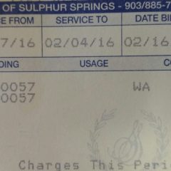 Wrong Month: City of Sulphur Springs to Re-Mail Water Bills