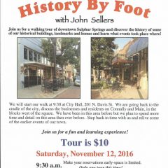 History Walk on Saturday November 12