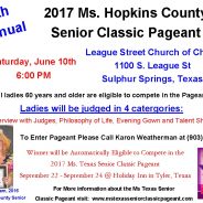 Date, Time Change for Ms Hopkins County Senior Classic Pageant