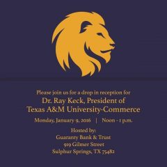 Bank Reception Honors A & M-Commerce President Dr. Ray Keck