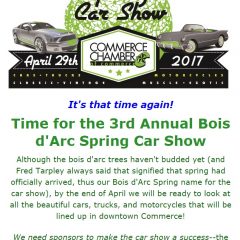 3rd Annual Bois d’Arc Spring Car Show