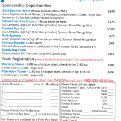Chamber of Commerce Annual Golf Tourney April 14; Registration and Rules