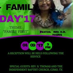 Sunday April 9 is Friends N Family Day at Greater Emmanuel Baptist Church