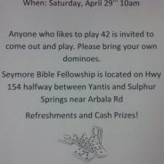 Seymore Church Hosts 42 Tournament