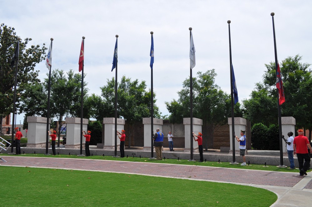 Memorial day-flag raising