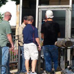 Work Underway in Glass Restroom Restoration