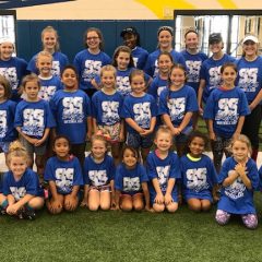 Enthusiastic Campers at Lady Cat Softball Camp