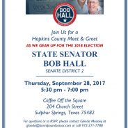State Senator Bob Hall to Visit Hopkins County