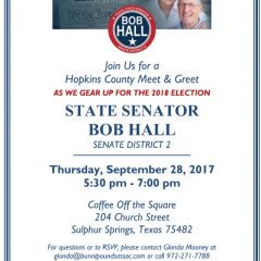 State Senator Bob Hall to Visit Hopkins County
