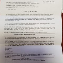 Sweepstakes Scam Alert