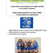 Lady Cats  Play for District Volleyball First Place Tie Friday