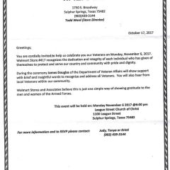 Veterans Dinner To Be Held By Walmart