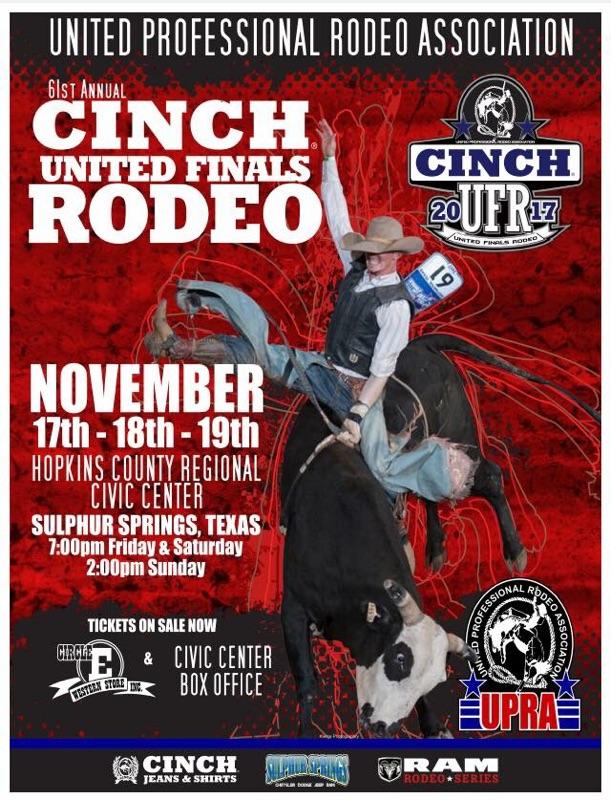 UPRA Rodeo Finals Coming to Sulphur Springs Nov. 1719 at Civic Center