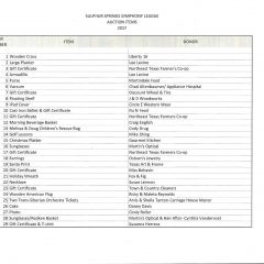 Here’s a List of the Sulphur Springs Symphony League Auction Items