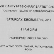 Outreach Opportunity: Saturday December 9th