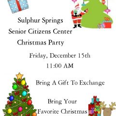 Senior Citizen’s Annual Christmas Party Is Friday Dec 15 For Local Seniors!