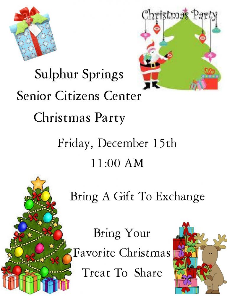 Senior Citizen's Annual Christmas Party Is Friday Dec 15 For Local