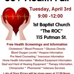 55-PLUS Health Fair Planned on April 3 at The ROC