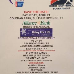 Relay For Life Softball Tournament – April 21st, 2018
