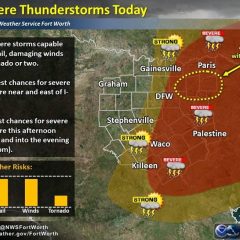 National Weather Service Puts Hopkins County Area in Area with Highest Tornado Potential for Friday Afternoon and Night
