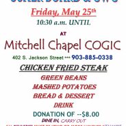 Mitchell Chapel COGIC, May 25th, 2018 Lunch