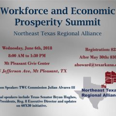 Workforce and Economic Prosperity Summit Set for Northeast Texas Regional Alliance