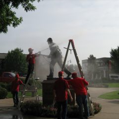 Marine Corp League Prepares Iron Mike for Independence Celebration